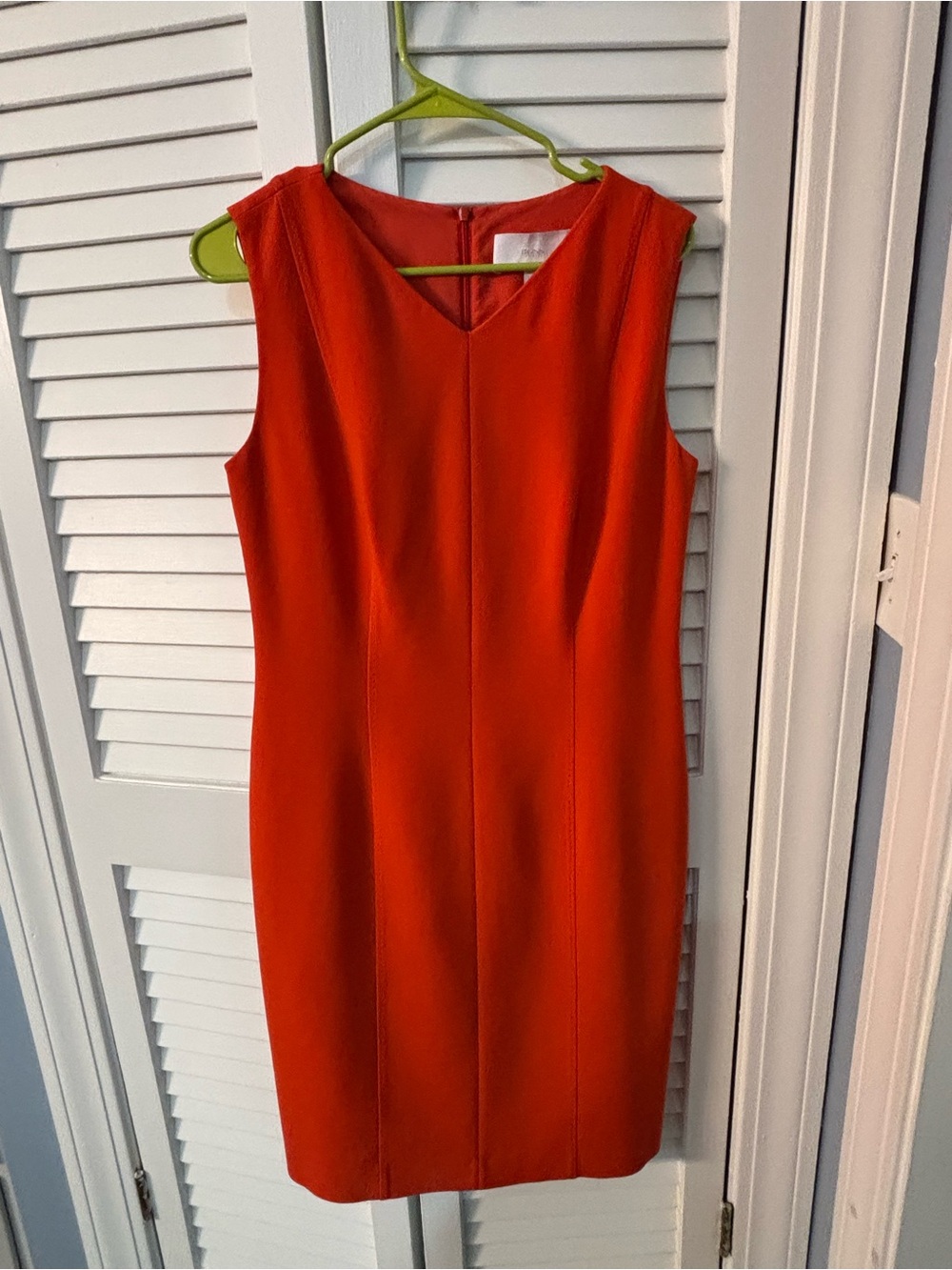 Hugo Boss Vibrant Orange Sleeveless Sheath Dress
